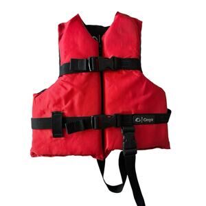 Onyx Kids Life Vest Red Fits Child 30 To 50 Pounds Floatation Device Coast Guard